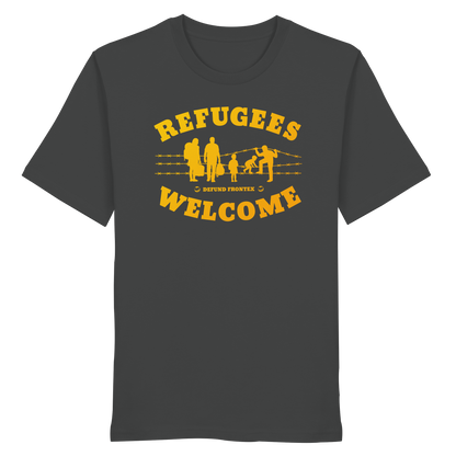 Refugees Welcome on land (Gelb-Orange) - T-Shirt
