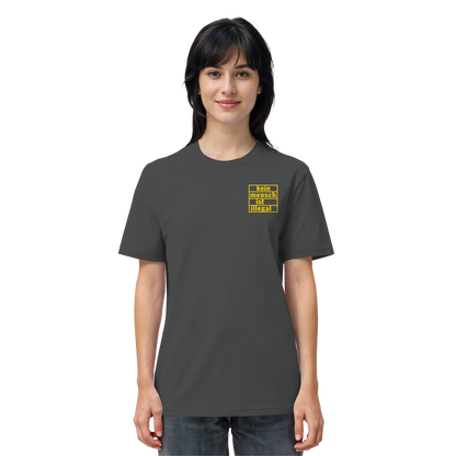 Kein Mensch ist illegal (Gelb; kleiner Druck) - T-Shirt