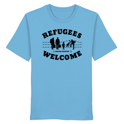 Refugees Welcome on land (Schwarz) - T-Shirt