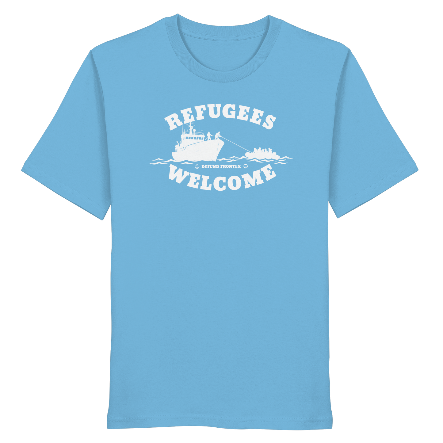 Refugees Welcome at sea (Weiß) - T-Shirt