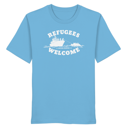 Refugees Welcome at sea (Weiß) - T-Shirt