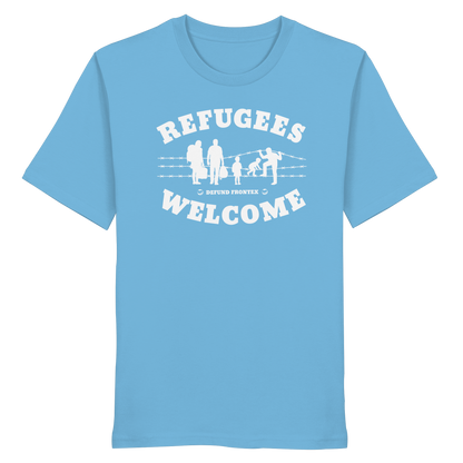 Refugees Welcome on land (Weiß) - T-Shirt