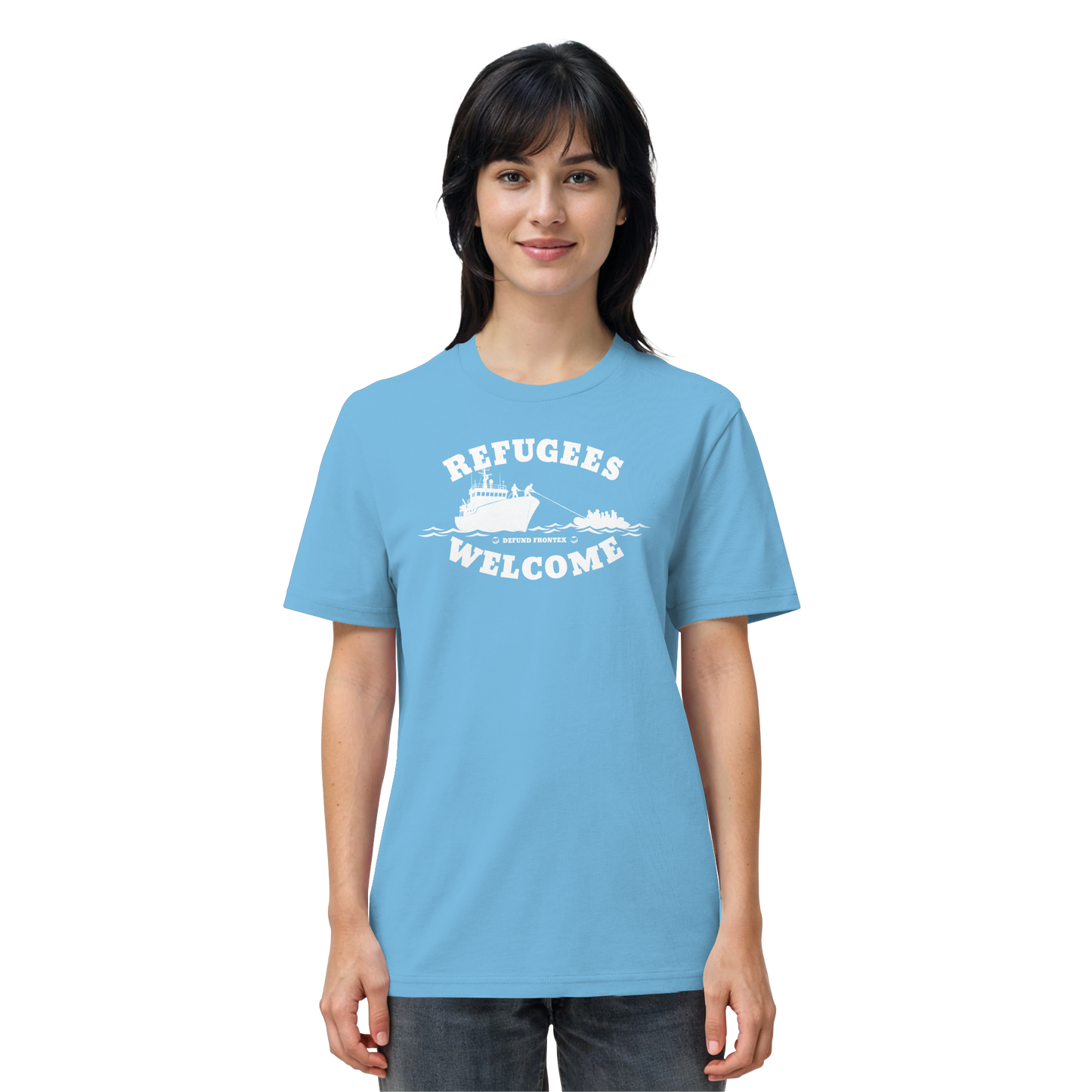 Refugees Welcome at sea (Weiß) - T-Shirt