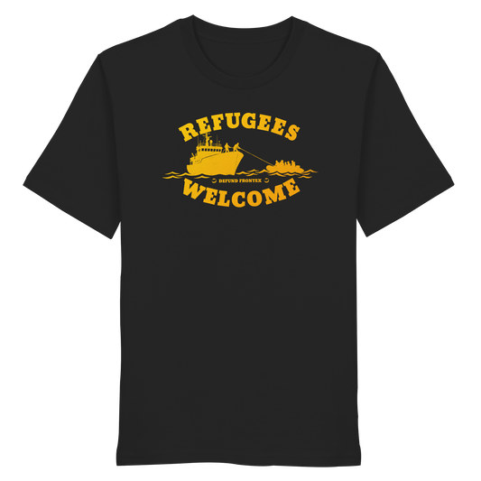 Refugees Welcome at sea (Gelb-Orange) - T-Shirt