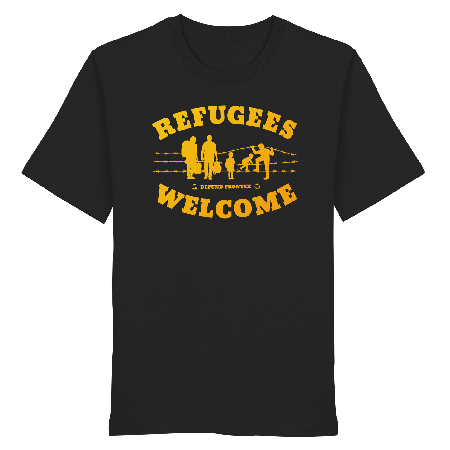 Refugees Welcome on land (Gelb-Orange) - T-Shirt