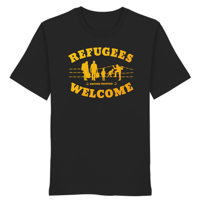 Refugees Welcome on land (Gelb-Orange) - T-Shirt