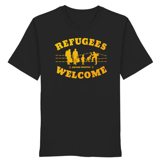 Refugees Welcome on land (Gelb-Orange) - T-Shirt