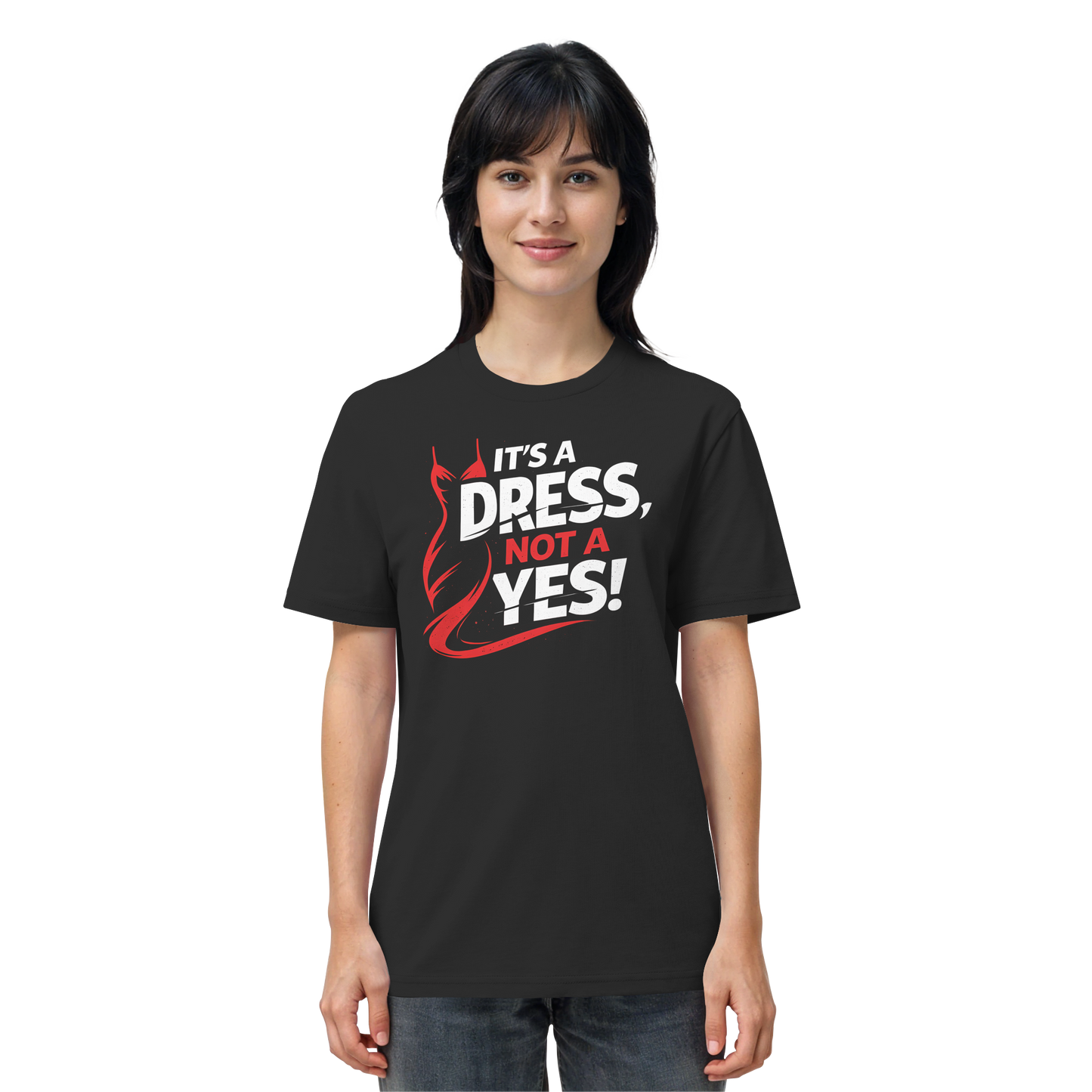 It's a dress, not a yes (Weiß/rot) - T-Shirt