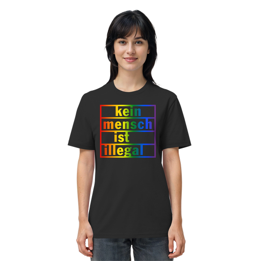 Kein Mensch ist illegal (Regenbogen) - T-Shirt