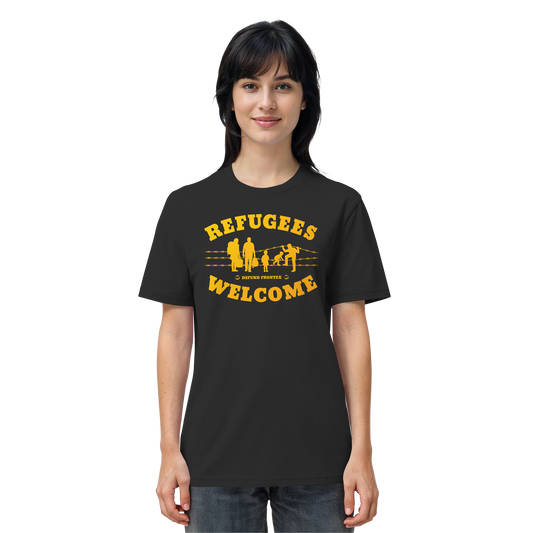 Refugees Welcome on land (Gelb-Orange) - T-Shirt