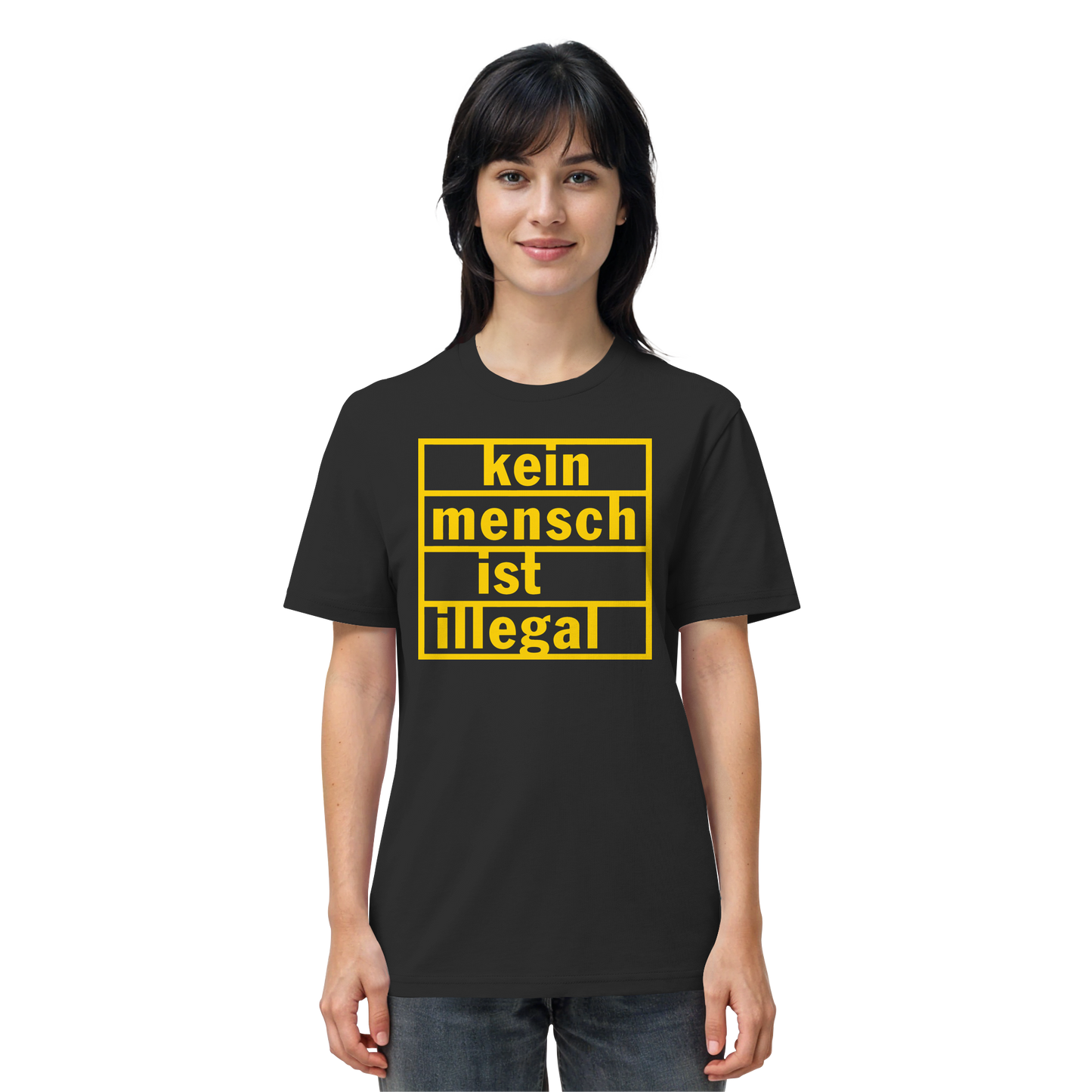 Kein Mensch ist illegal (Gelb) - T-Shirt
