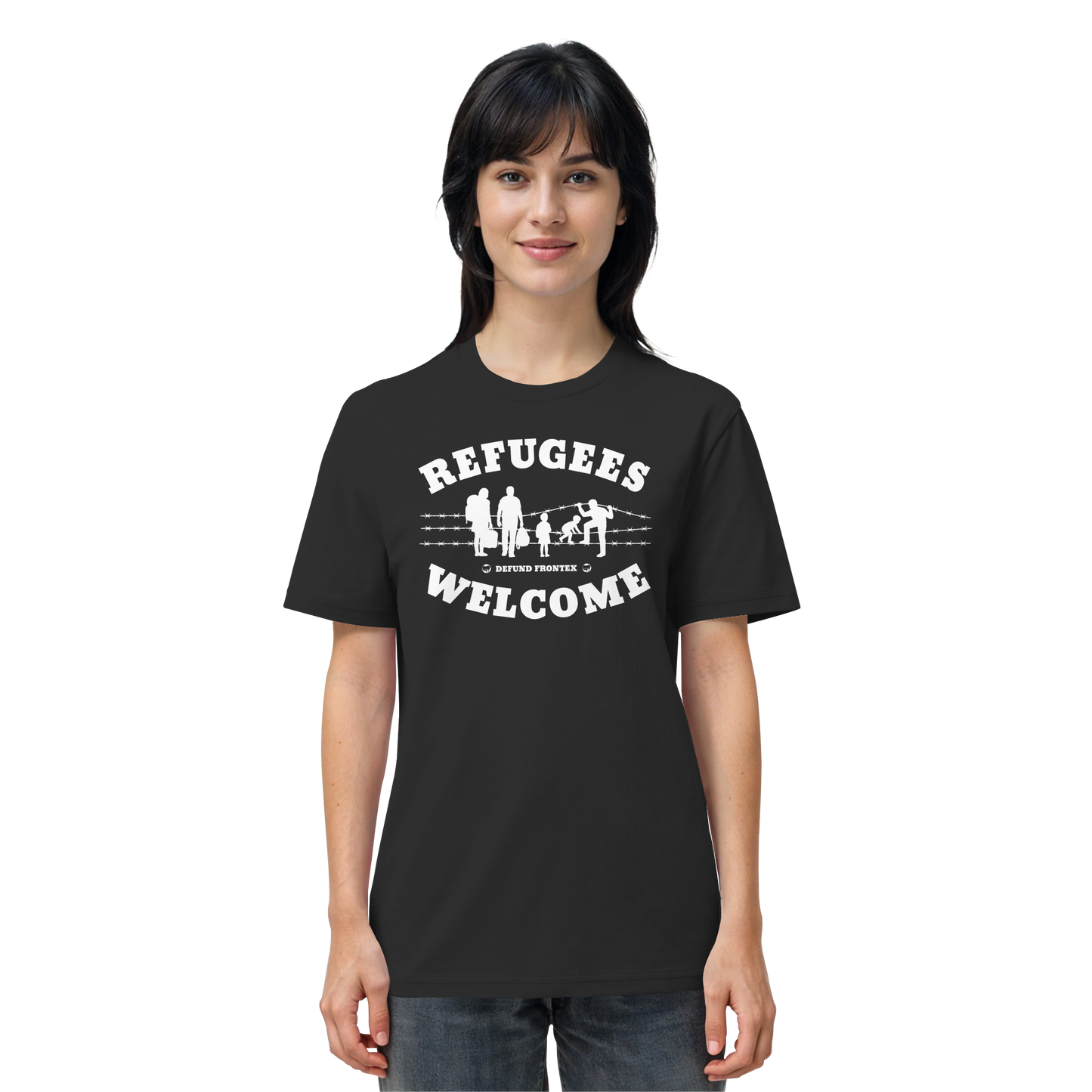 Refugees Welcome on land (Weiß) - T-Shirt