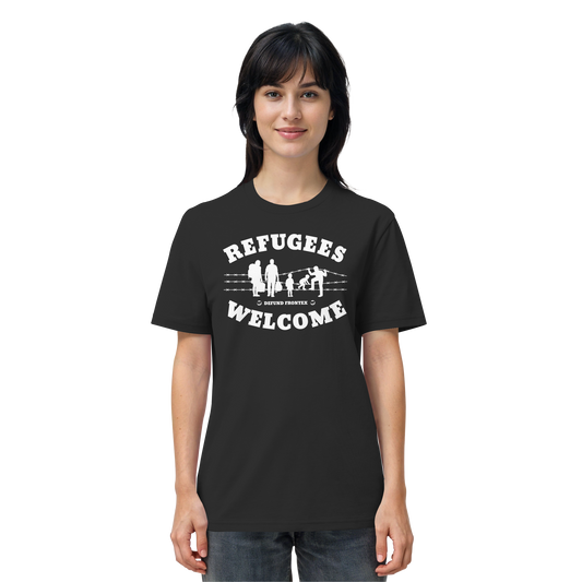Refugees Welcome on land (Weiß) - T-Shirt