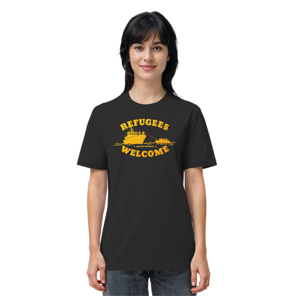 Refugees Welcome at sea (Gelb-Orange) - T-Shirt