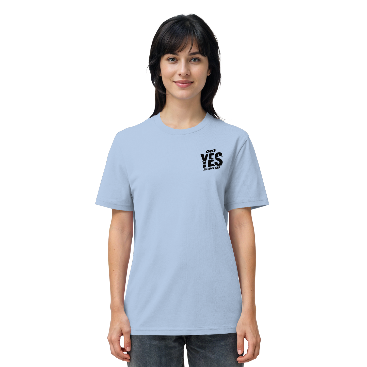 Only yes means yes (Schwarz; kleiner Druck) - T-Shirt