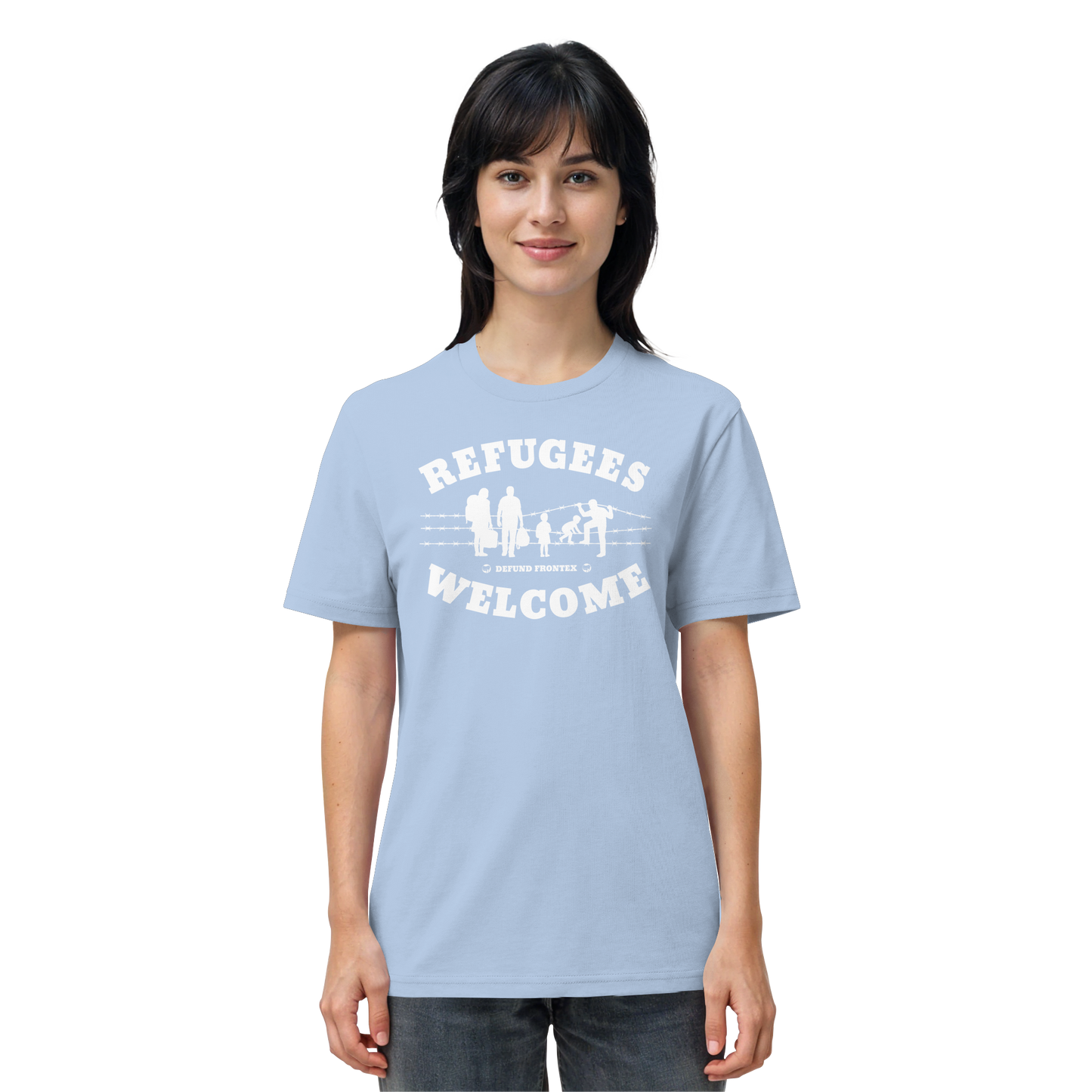 Refugees Welcome on land (Weiß) - T-Shirt