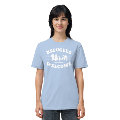 Refugees Welcome on land (Weiß) - T-Shirt