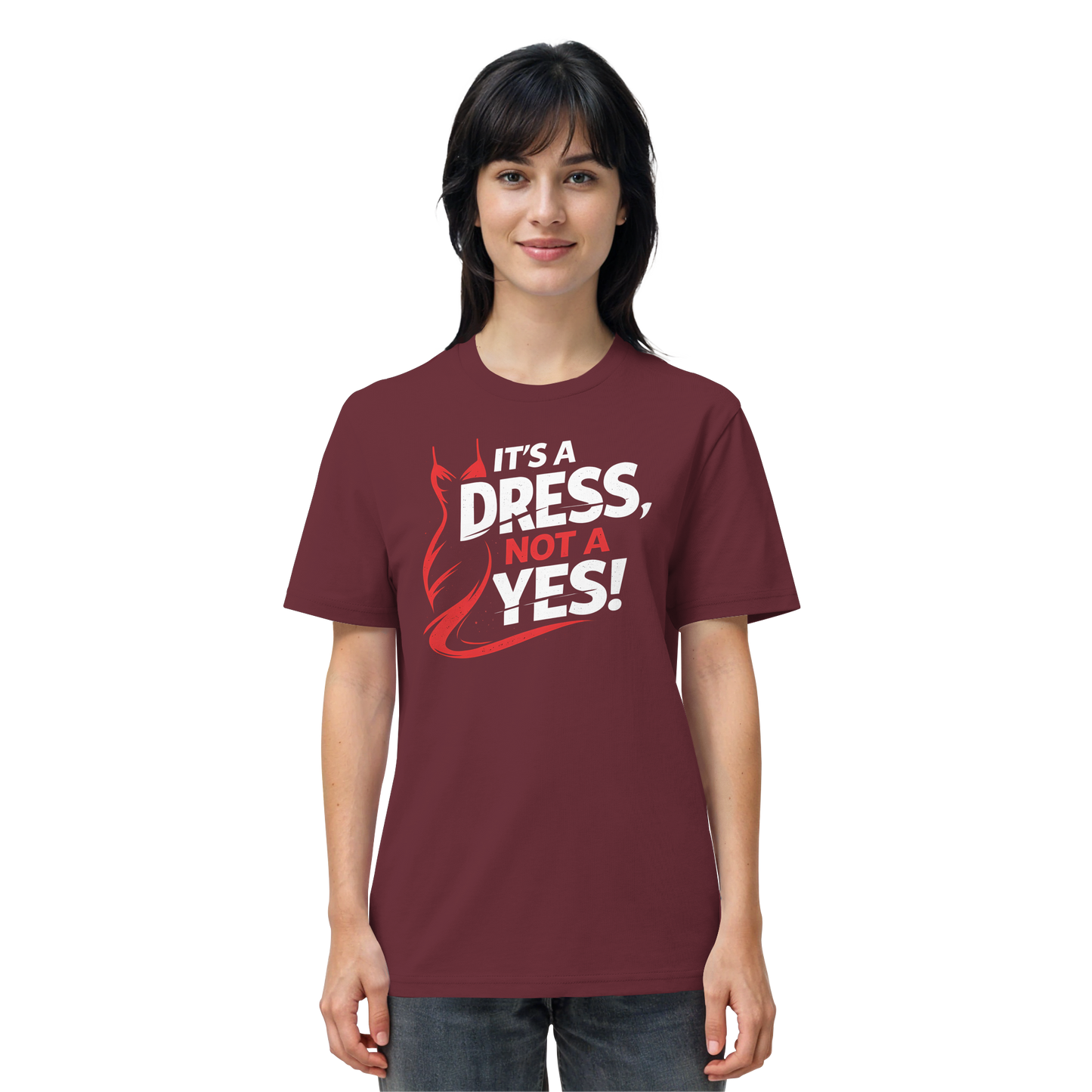 It's a dress, not a yes (Weiß/rot) - T-Shirt