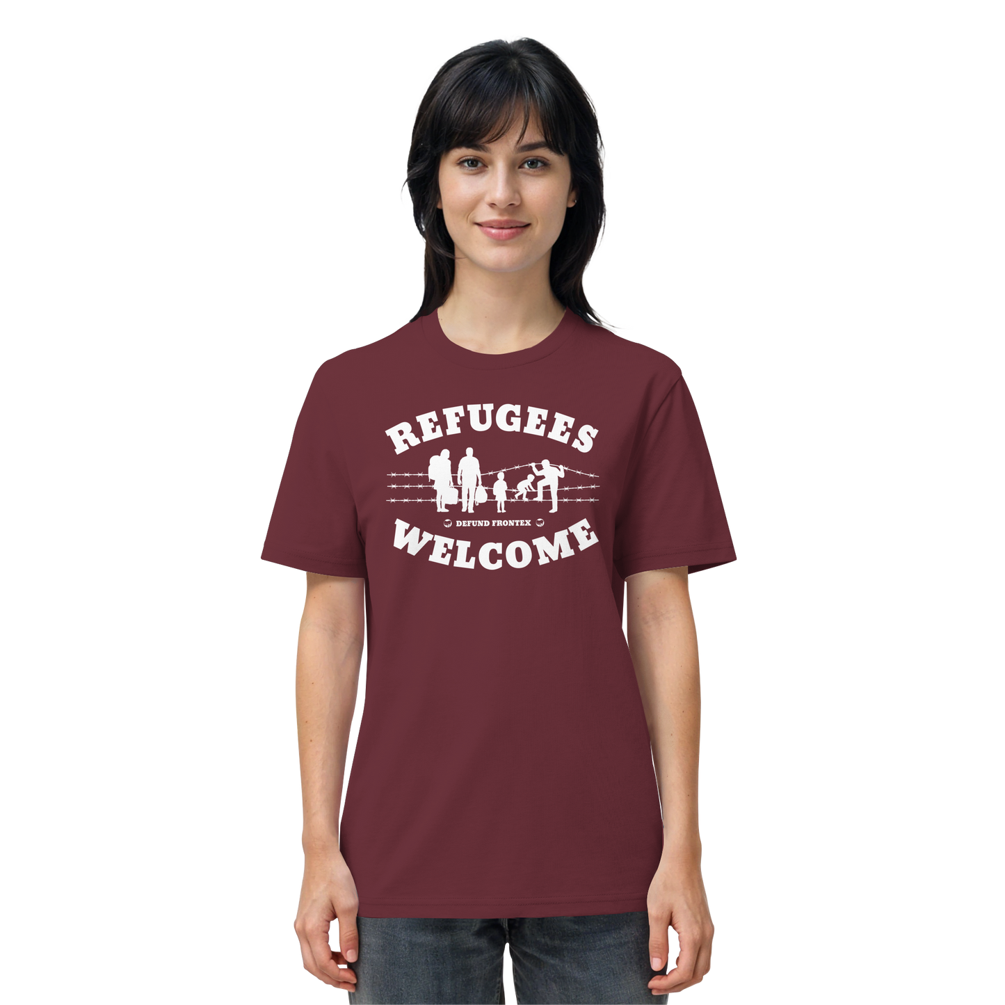 Refugees Welcome on land (Weiß) - T-Shirt