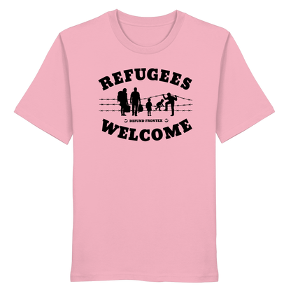 Refugees Welcome on land (Schwarz) - T-Shirt