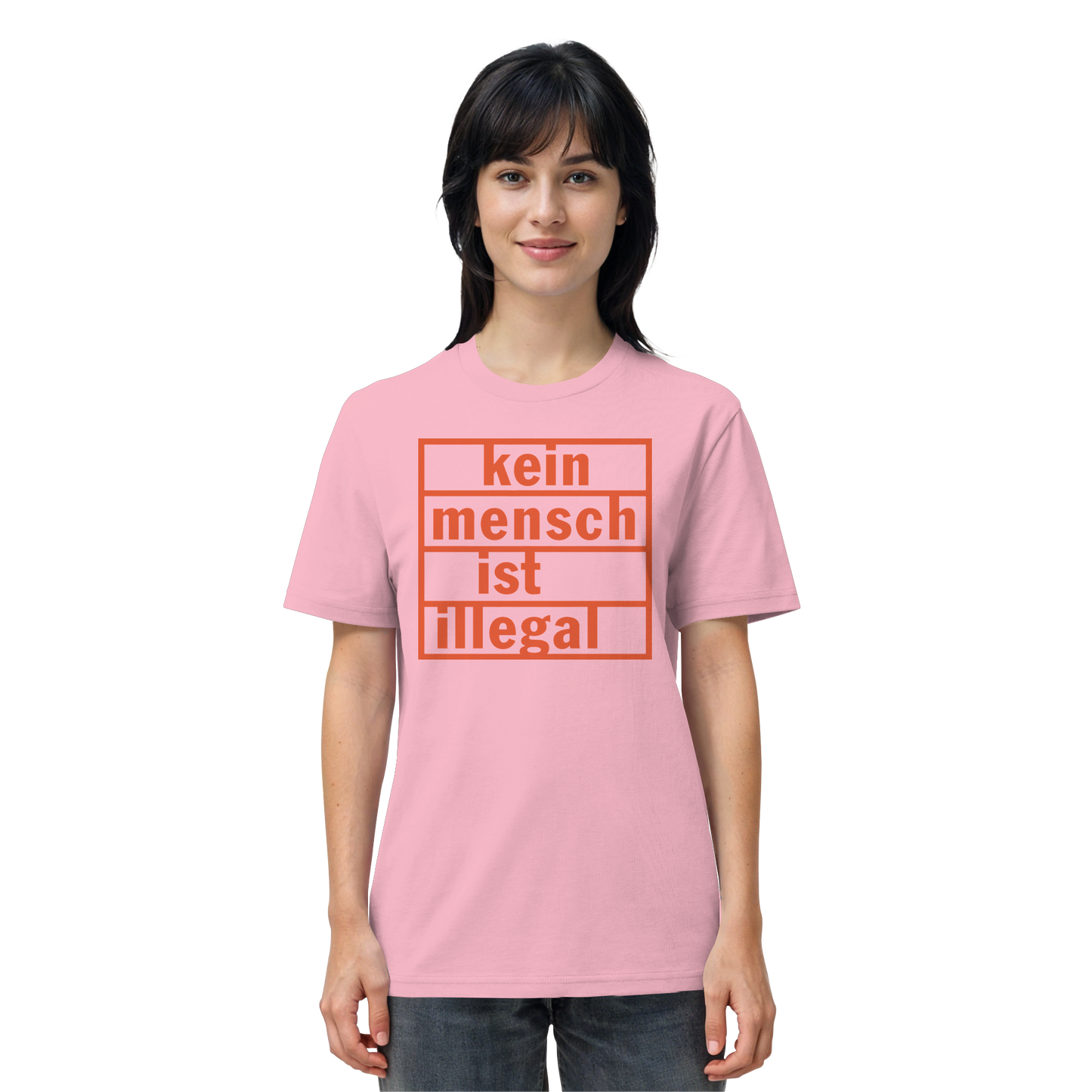 Kein Mensch ist illegal (Orange) - T-Shirt