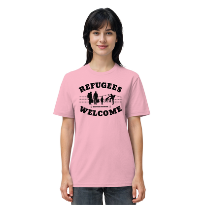 Refugees Welcome on land (Schwarz) - T-Shirt
