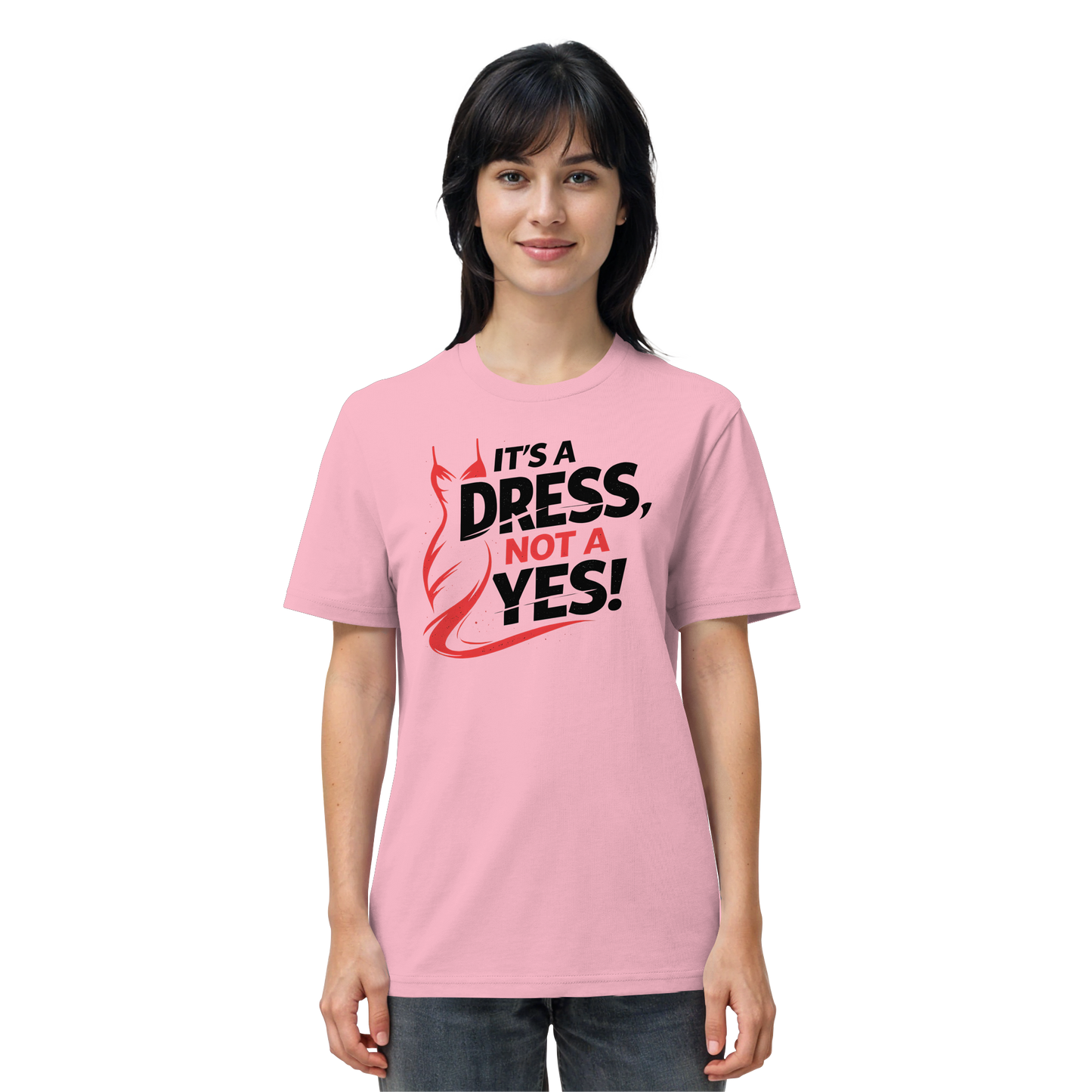 It's a dress, not a yes (Schwarz/rot) - T-Shirt