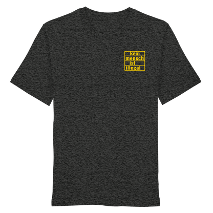 Kein Mensch ist illegal (Gelb; kleiner Druck) - T-Shirt