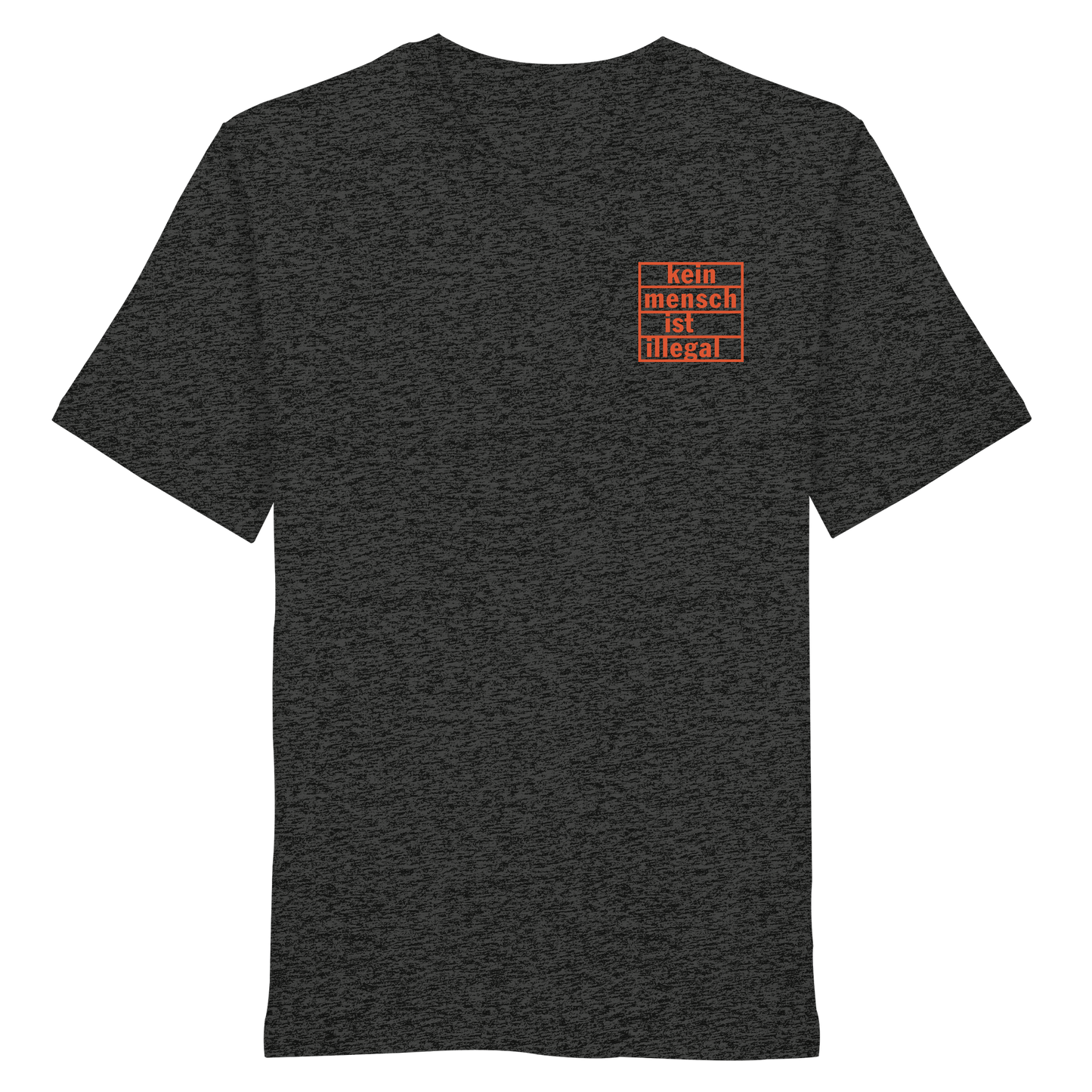 Kein Mensch ist illegal (Orange; kleiner Druck) - T-Shirt
