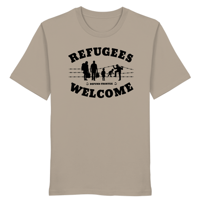 Refugees Welcome on land (Schwarz) - T-Shirt