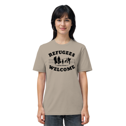 Refugees Welcome on land (Schwarz) - T-Shirt