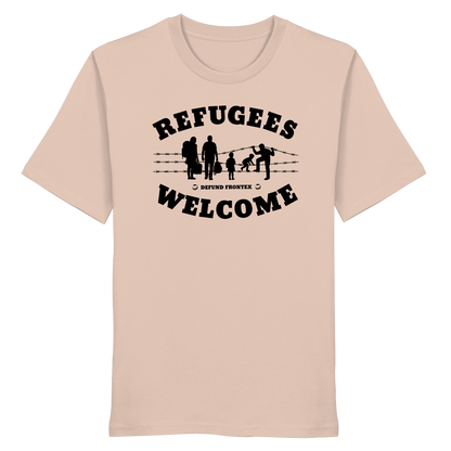 Refugees Welcome on land (Schwarz) - T-Shirt