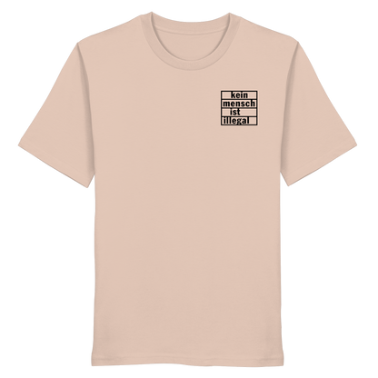 Kein Mensch ist illegal (Schwarz; kleiner Druck) - T-Shirt