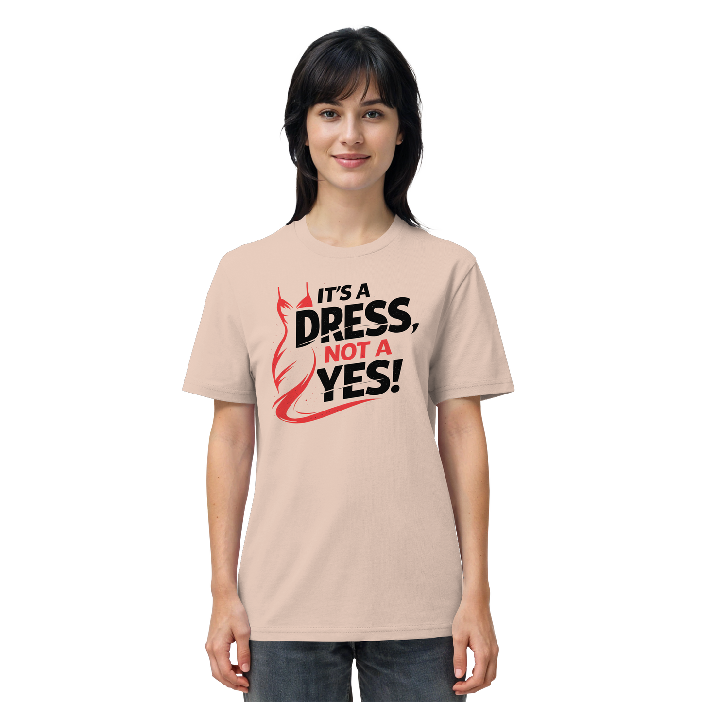 It's a dress, not a yes (Schwarz/rot) - T-Shirt