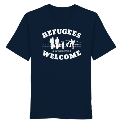 Refugees Welcome on land (Weiß) - T-Shirt