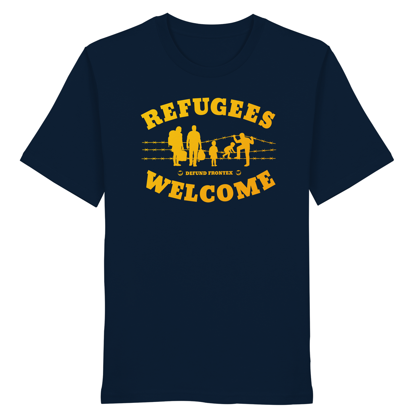 Refugees Welcome on land (Gelb-Orange) - T-Shirt