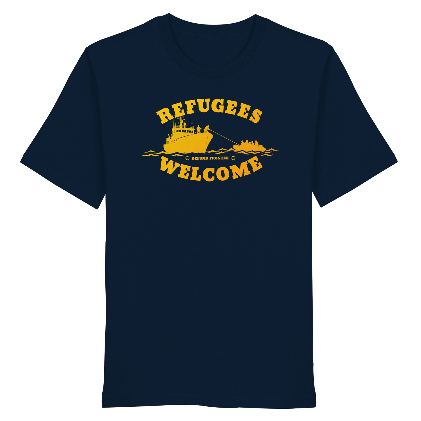 Refugees Welcome at sea (Gelb-Orange) - T-Shirt