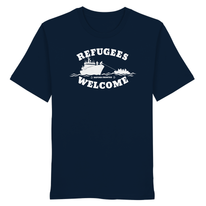 Refugees Welcome at sea (Weiß) - T-Shirt