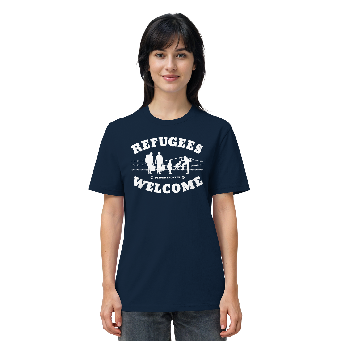 Refugees Welcome on land (Weiß) - T-Shirt