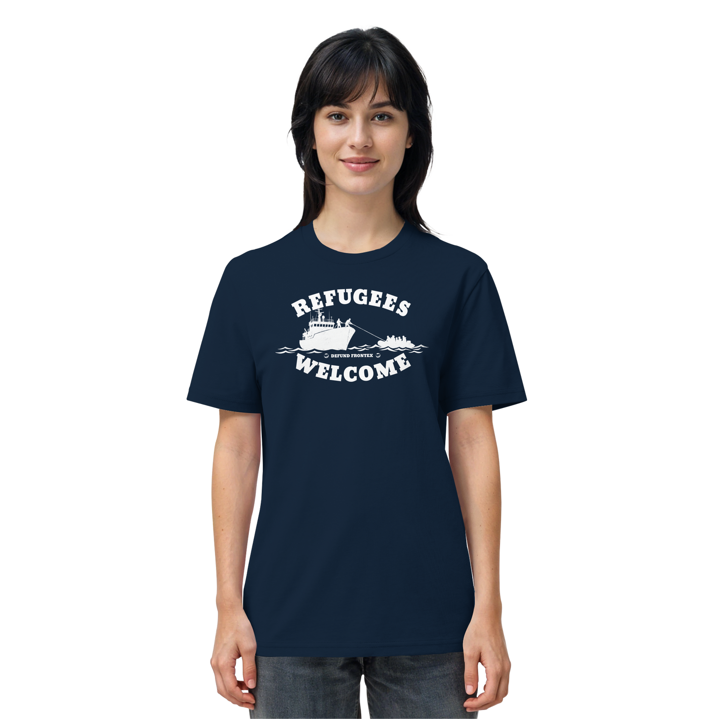Refugees Welcome at sea (Weiß) - T-Shirt