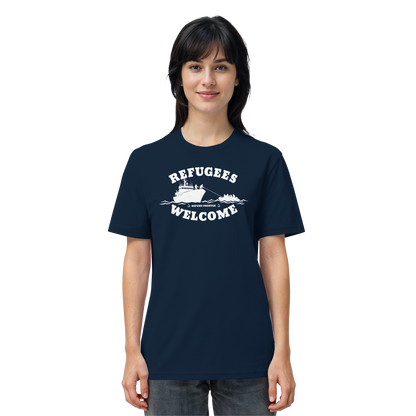 Refugees Welcome at sea (Weiß) - T-Shirt