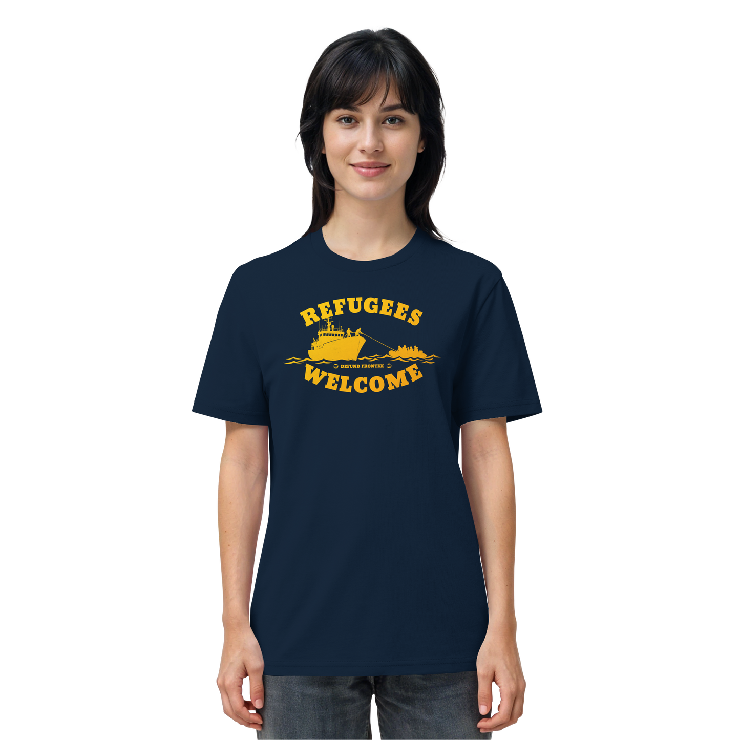 Refugees Welcome at sea (Gelb-Orange) - T-Shirt