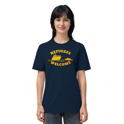 Refugees Welcome at sea (Gelb-Orange) - T-Shirt