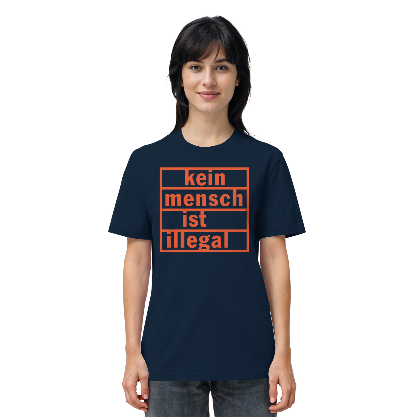 Kein Mensch ist illegal (Orange) - T-Shirt