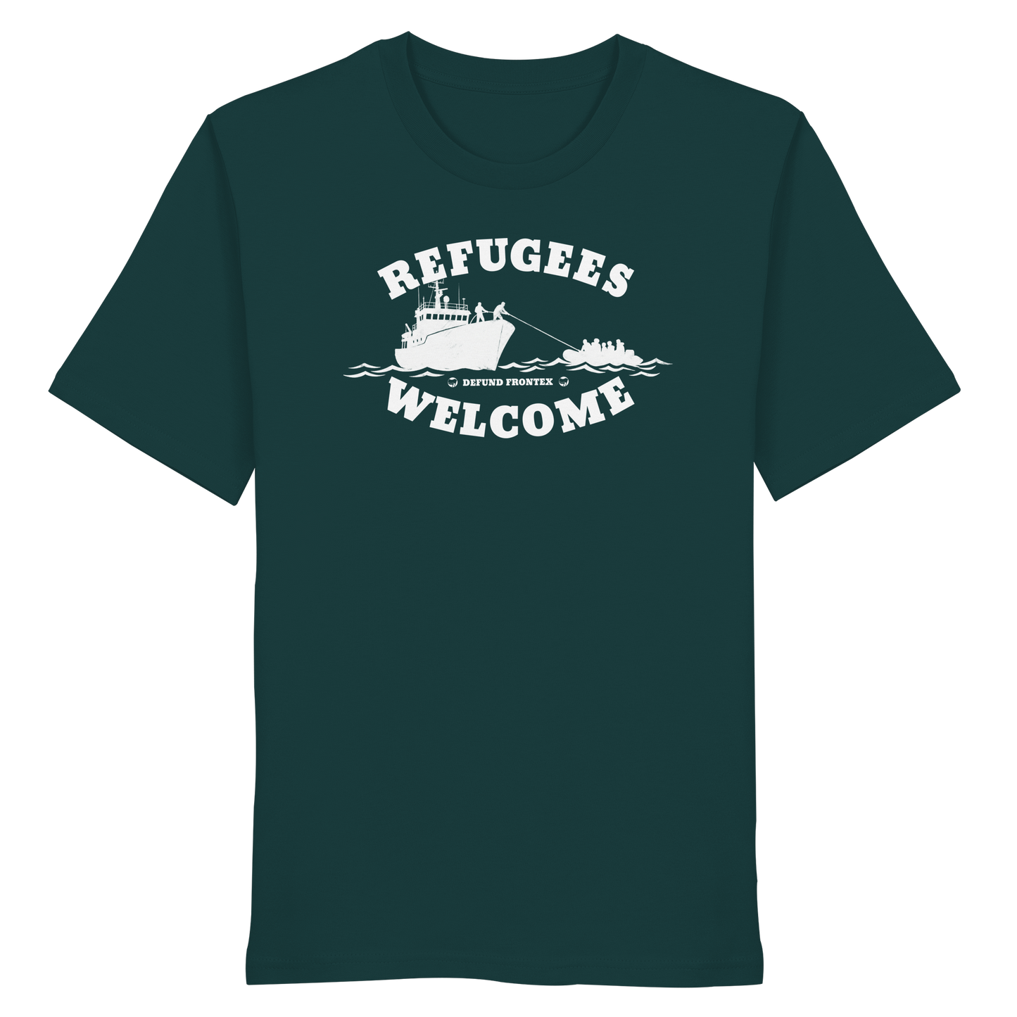 Refugees Welcome at sea (Weiß) - T-Shirt