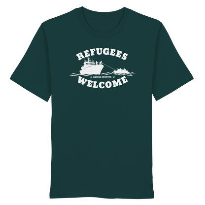 Refugees Welcome at sea (Weiß) - T-Shirt