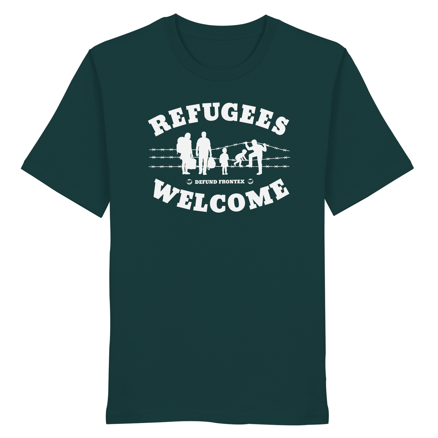 Refugees Welcome on land (Weiß) - T-Shirt