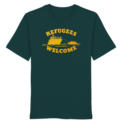 Refugees Welcome at sea (Gelb-Orange) - T-Shirt