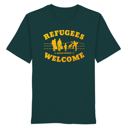 Refugees Welcome on land (Gelb-Orange) - T-Shirt