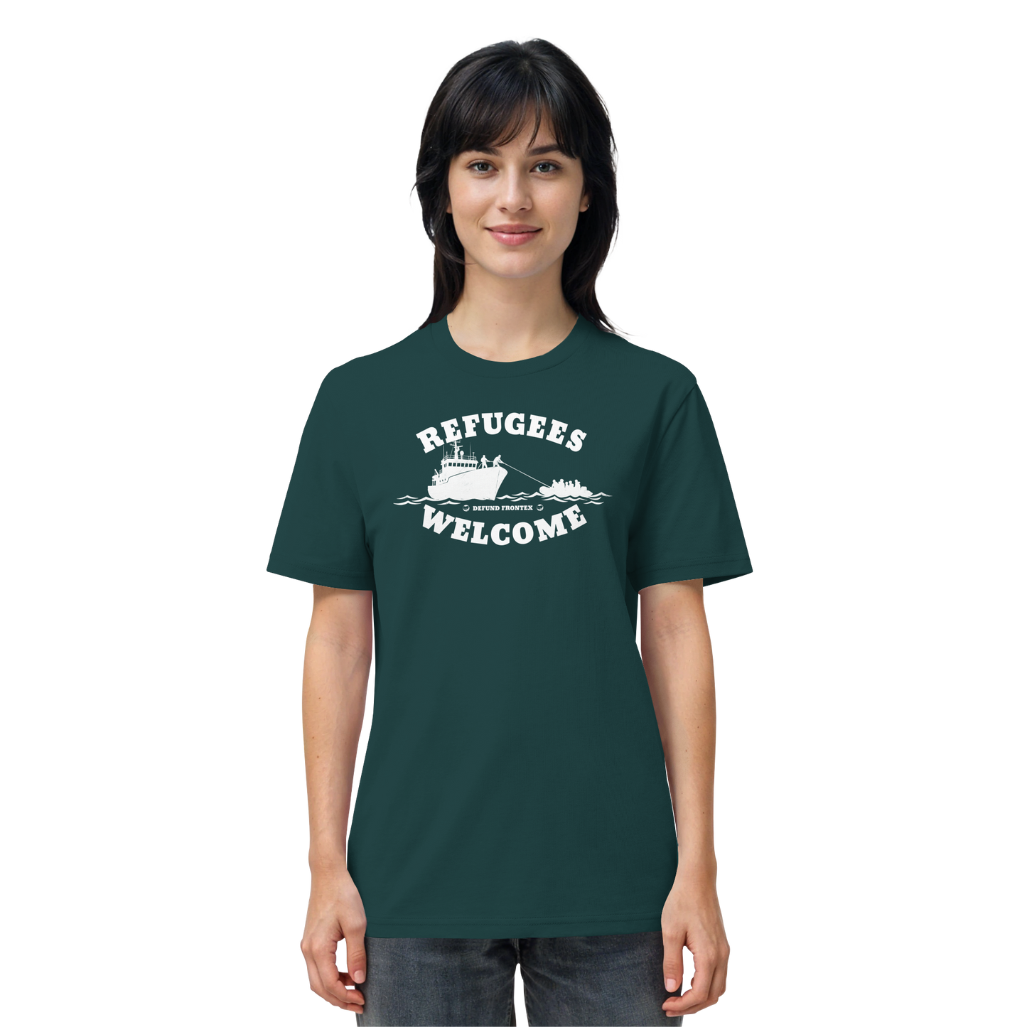 Refugees Welcome at sea (Weiß) - T-Shirt